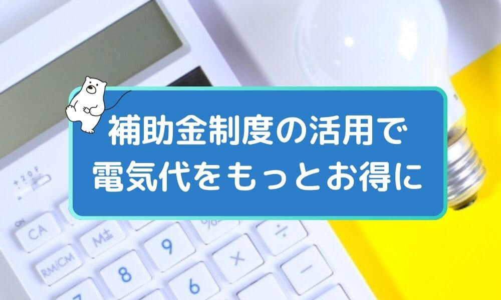 補助金制度の活用で電気代をもっとお得に